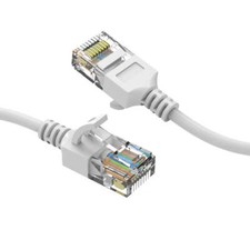 0.5Ft CAT6A UTP Slim Ethernet Network Booted Cable 28AWG White