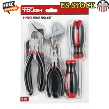 6 Piece Home Tool Set Adjustable Wrench Pliers Screwdrivers DIY Maintenance New
