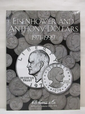 H.E. Harris Coin Folder #2699 Eisenhower & Susan B Anthony Dollars 1971-1999