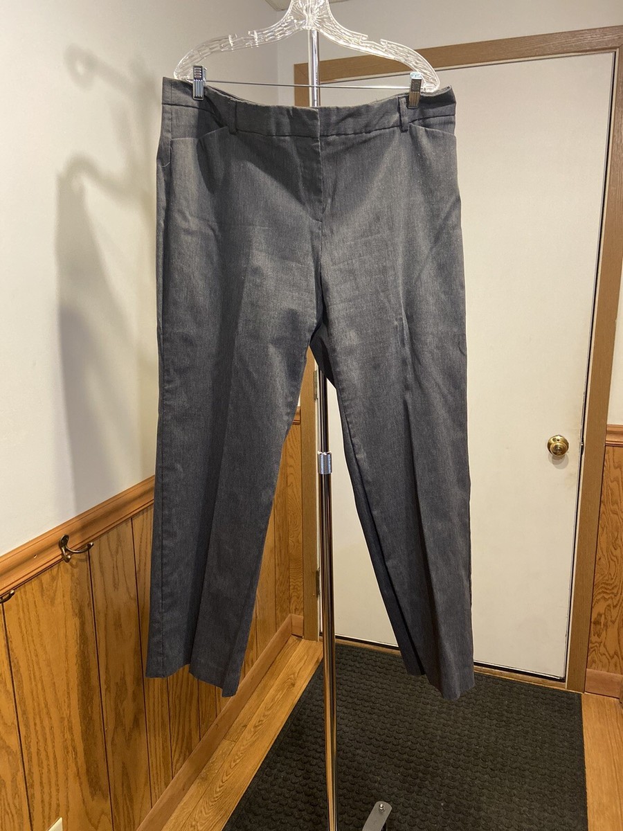 Ladies Dress Pants Size 18 Gray Straight Stretch Pre Own Good Condition  Comfort