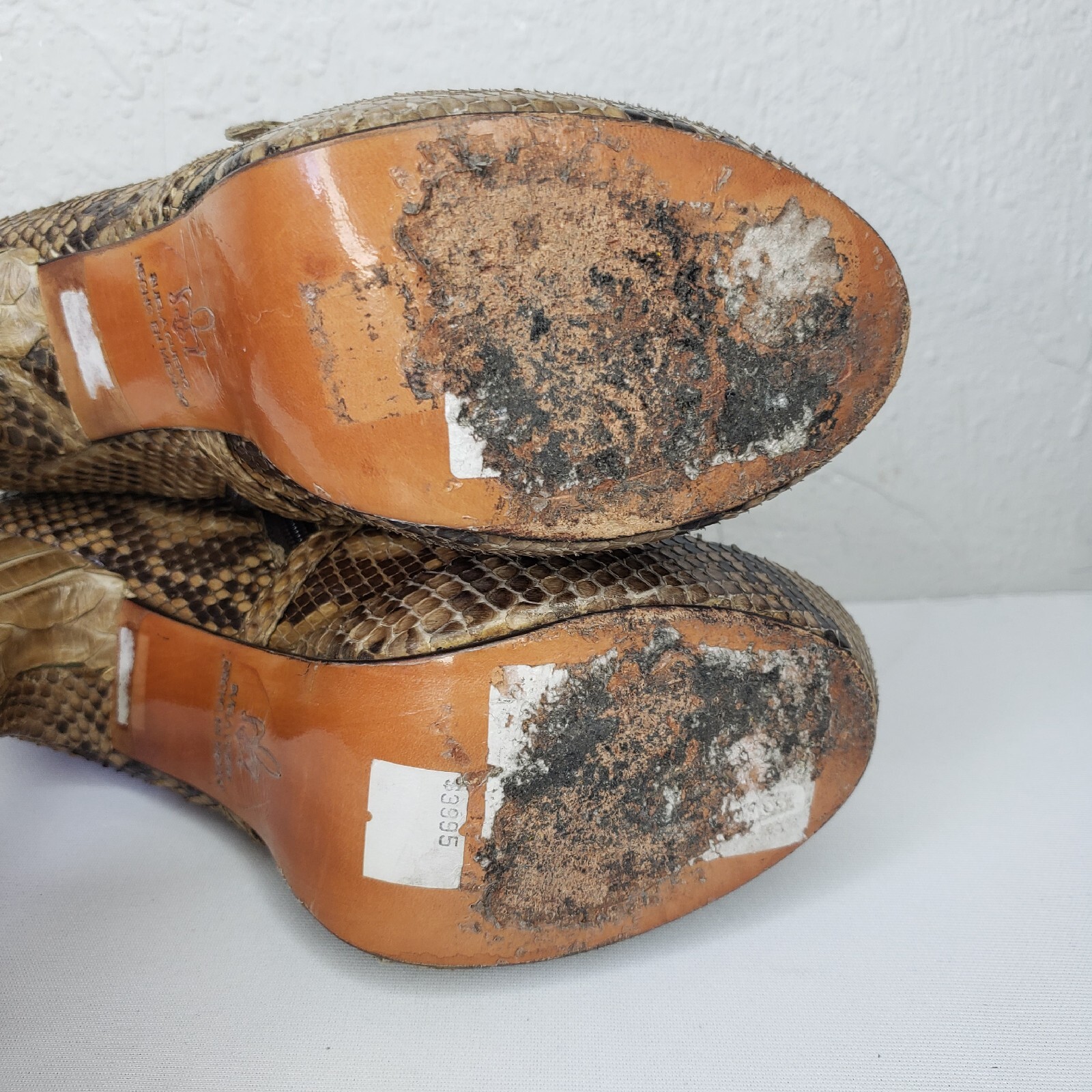 Riviere Ankle Platform Python Snake Leather High … - image 11