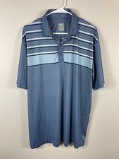Callaway Opti Dri Golf Shirt Mens Large Performance Stretch Blue Striped