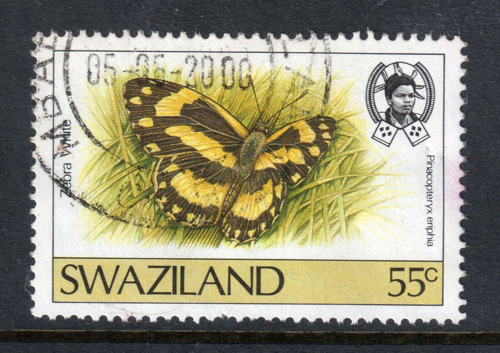 Overseas parallel import regular item SWAZILAND = 1987 55c Butterfly. p 524. In a popularity Used. SG Fine