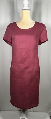 MASAI Copenhagen Nabla Dress Sheath Small 100% Linen Short Sleeve Kangaroo