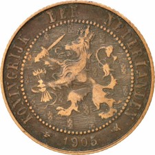 [#402685] Munten, Nederland, Wilhelmina I, 2-1/2 Cent, 1905, ZF, Bronze, KM:134