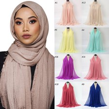 ☆ Hijab donna musulmana presepe affilato cotone foulard Muslim Isl