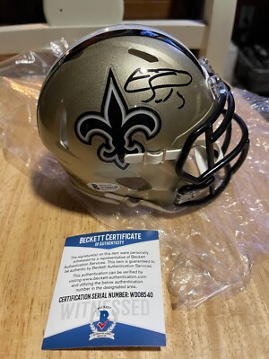 EMMANUEL SANDERS SIGNED NEW ORLEANS SAINTS MINI HELMET - COA | eBay