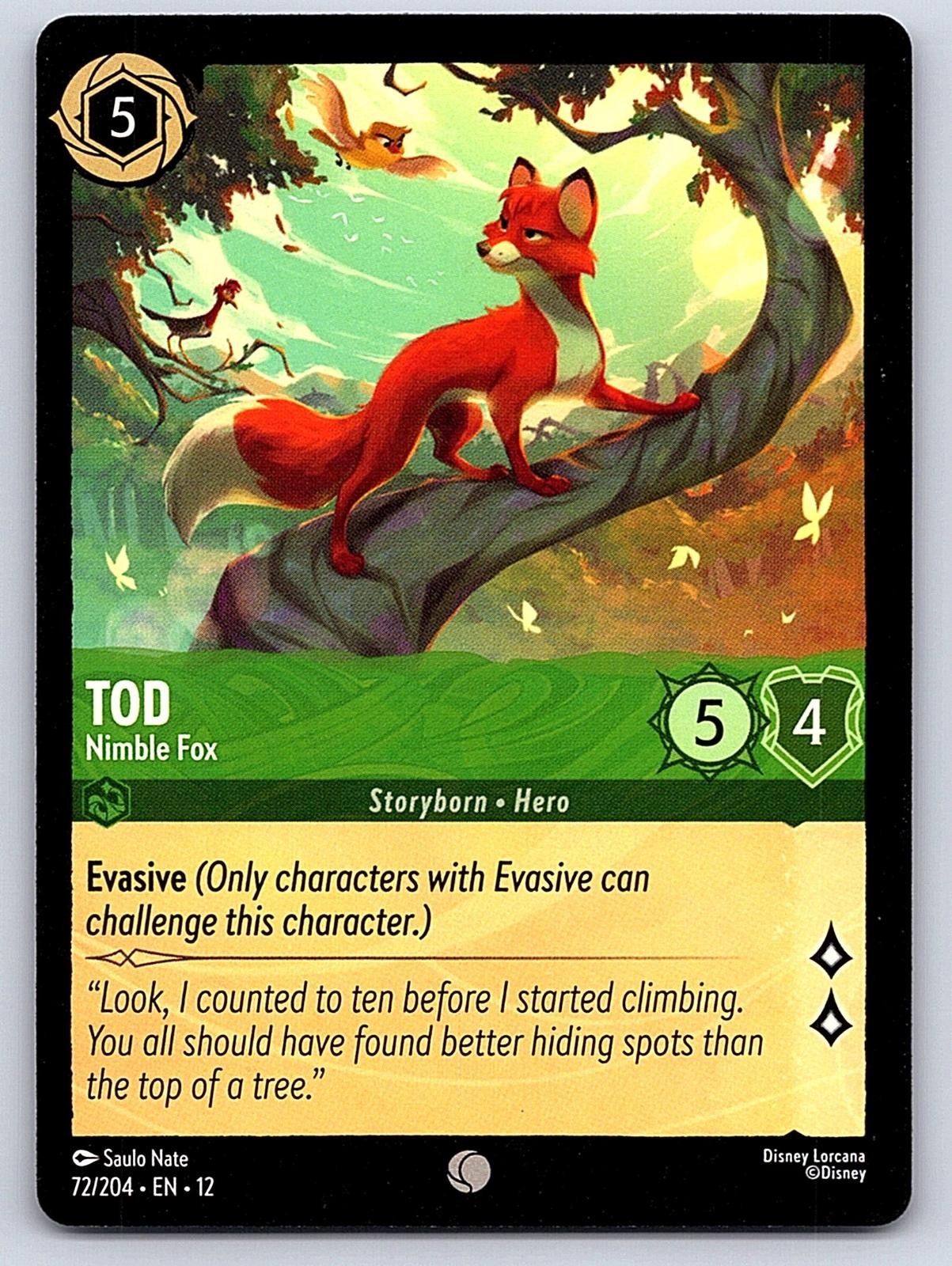 Tod - Nimble Fox 72/204 Common Wilds Unknown Lorcana Near Mint