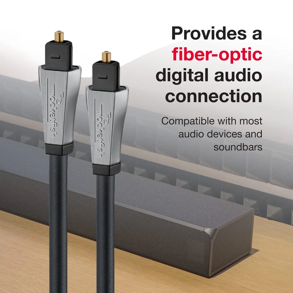 Rocketfish Toslink Optical Audio Cable - Fiber Optic Audio Cable for Home - Image 3 of 4