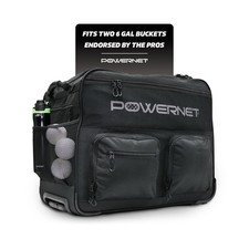 PowerNet Rolling Bucket Bag, Holds 2 6-Gallon Bucket of Baseballs  Softballs...