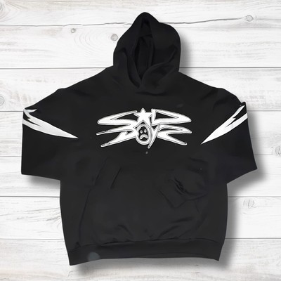 SAD BOYZ x Junior H Hoodie – Black with Star Lightning Design – Limited 