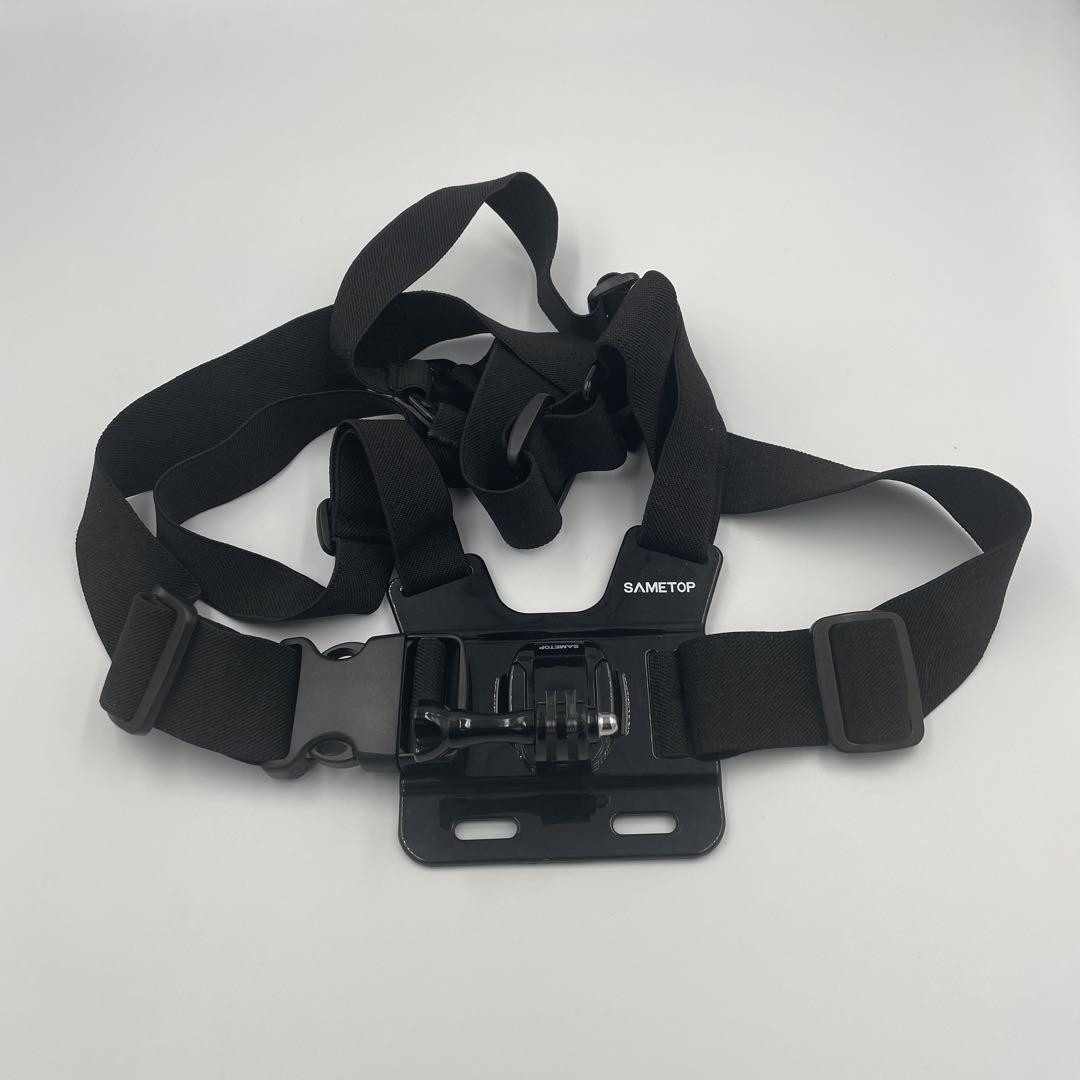 Sametop Black Adjustable Nylon GoPro Camera Chest Strap for Hands-Free Capture