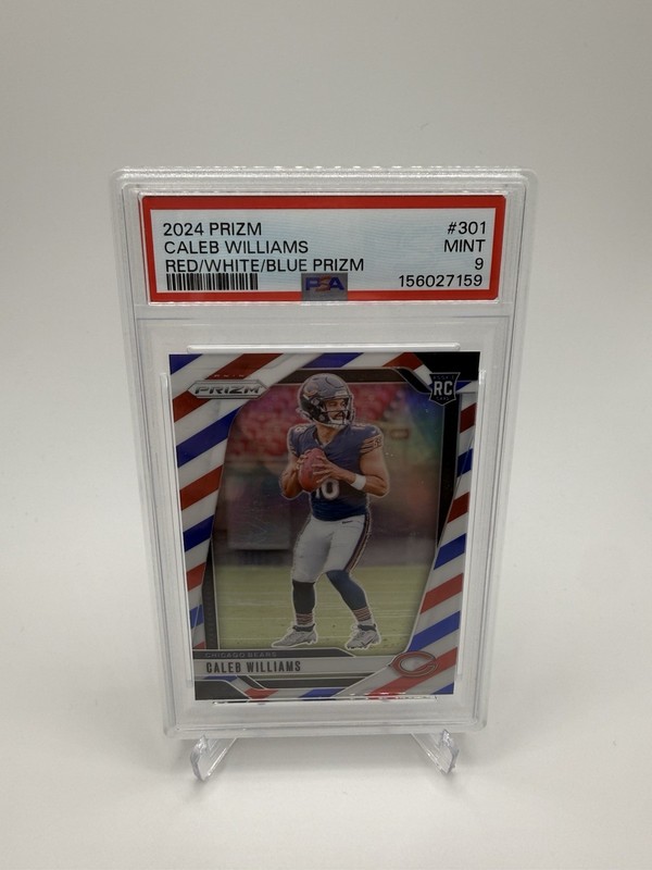 2024 Panini Prizm - Rookies Caleb Williams #301 Red White & Blue Prizm RC PSA 9
