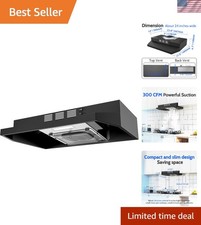 Modern 24-Inch Under Cabinet Range Hood: Dual Mode and Stylish Black Design