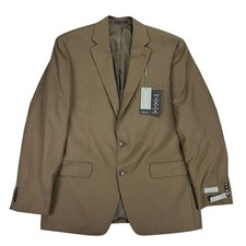 Michael Kors Mens Classic Fit Wool Blend Solid Suit Jacket Brown 42R