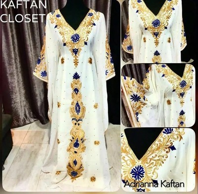 Kaftan Long Farasha Abaya Dress Women Stylish White Moroccan Dubai Gown Fancy | eBay Kaftan Long Farasha Abaya Dress Women Stylish White Moroccan Dubai Gown Fancy | eBay