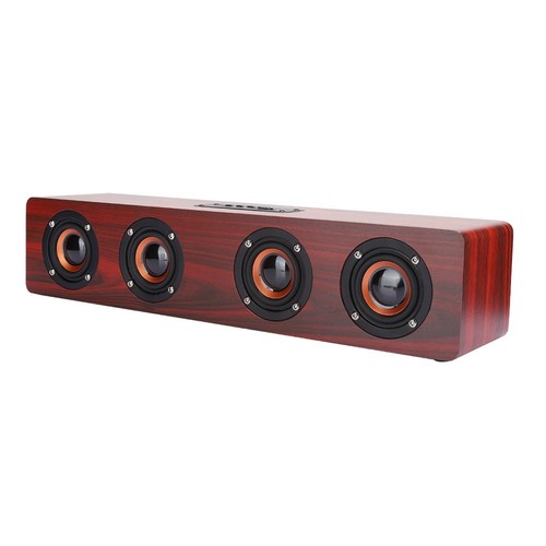 Rote Holzmaserung Bt Lautsprecher Wireless Subwoofer Pc Telefon Desktop Mus KUI - Bild 5 von 11