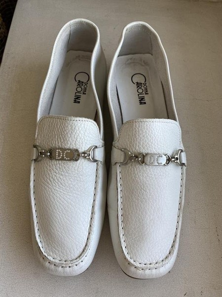 Women Heels White Leather 39 #3JZX