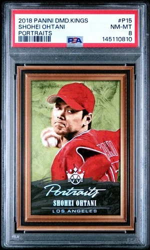2018 Panini Diamond Kings Shohei Ohtani #P15 "Portraits" Rookie Card PSA 8 NM-MT