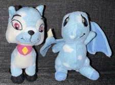 McDonald's Neopets Blue Cloud IXI & Shoyru 4" Plush Stuffed Animals Lot of 2