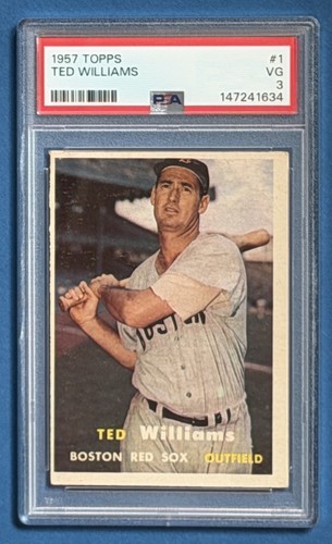 1957 Topps Ted Williams #1 Boston Red Sox PSA 3