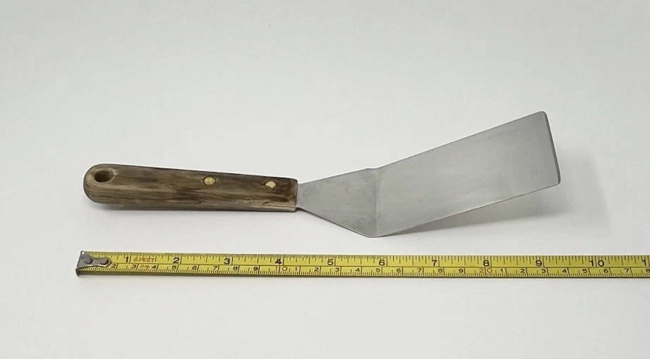 Vintage Geneva Forge Short Handle Spatula Wood Handle Stainless Steel USA - Image 3 of 4