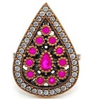 2CT Heat Treated Rubellite Tourmaline 925 Sterling Silver Ring Sz 8.5 TT2-4 — photo 1
