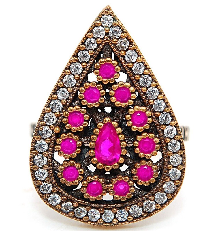 2CT Heat Treated Rubellite Tourmaline 925 Sterling Silver Ring Sz 8.5 TT2-4