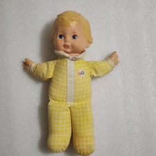 Fisher Price HONEY Lap Sitter Yellow Floral Vintage 1975 Vinyl Plush Doll 208