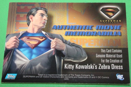 Superman Returns Kitty Kowalski's Zebra Dress Insert Memorabilia Card Posey VAR - Picture 4 of 6