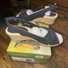 Easy Street Wedge Sling Back Buckle Sandals In Maureen Navy Size 6M — photo 3