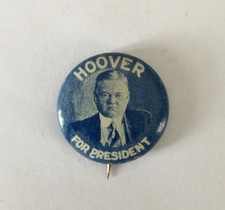 Unusual Herbert Hoover Litho Campaign Pinback Button