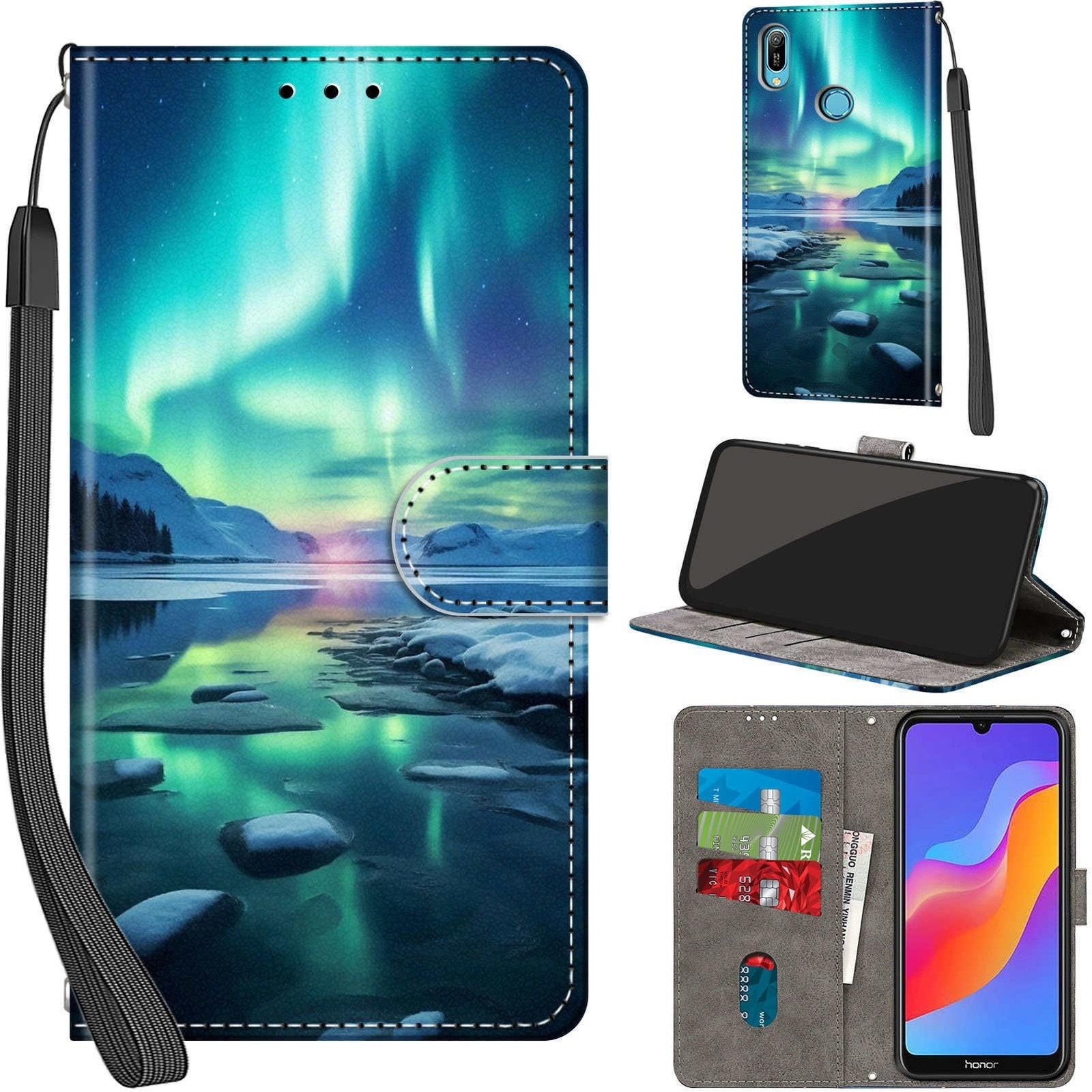 Coque pour Huawei Y6 2019 Housse Cuir Stand pour Bureau