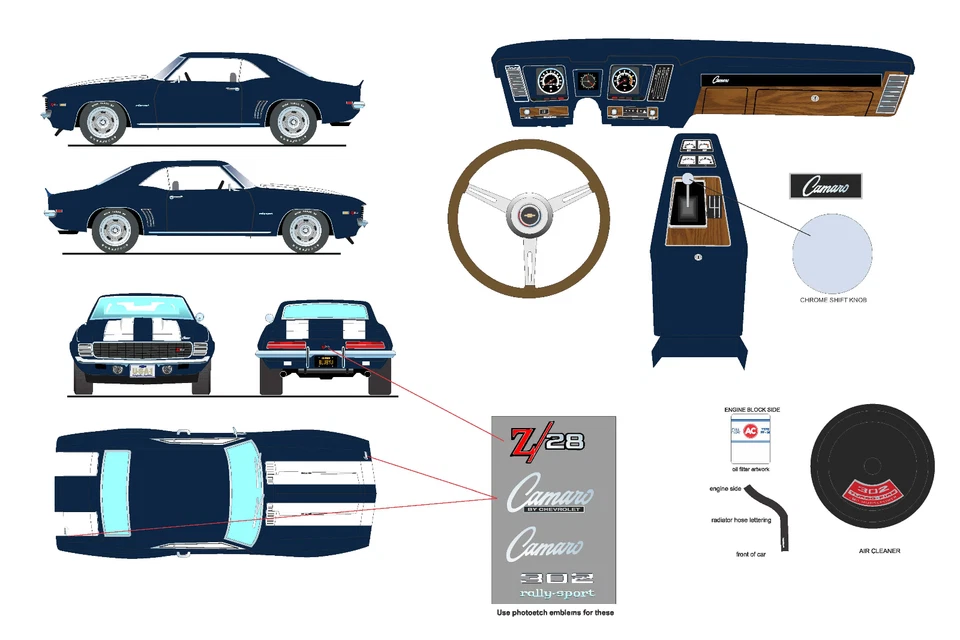 Highway 61 Acme escala 1:18 69 Camaro RS Z/28 azul escuro -LIMITADO a APENAS 302 CARROS - Imagem 2 de 4
