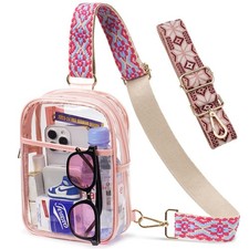 Clear Bag for Stadium Events 12 x6 x12, Clear Crossbody Bags For Women Men Wi...