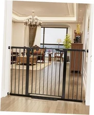  36" Extra Tall Baby Gate for Stairs, 29.7-54.2" Extra 29.7-54.2"W x 36"H Black