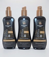 x3 Australian Gold Instant Bronzer SPF 8 Spray Gel Sunscreen 8 fl oz each NEW