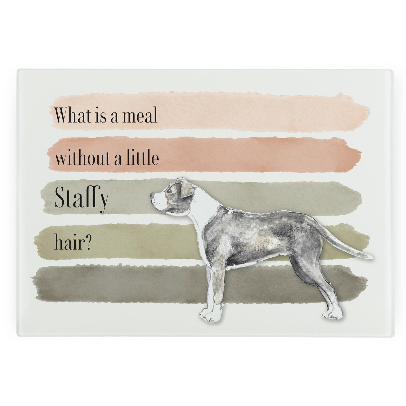 Funny Dog Themed Kitchen Gifts - Staffy Large Glass Worktop Protector