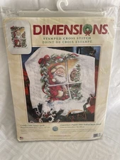 Dimensions Cross Stitch Kit #8748, Candy Cane Santa Quilt, 34" x 43", sealed