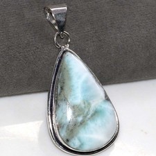 Pretty Larimar 925 Silver Plated Pendant 2