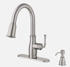 Glacier Bay Kagan Stainless Steel 15" Pull Down Kitchen Faucet With 360 Swivel
