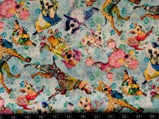 Tina SCRAP 9"x21" Dog Puppy Chihuahua Poodle Pointer Pug Boxer Cotton Fabric