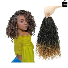 Natural Looking 8 Pack Crochet Box Braids with Curly Ends - Perfect for Everyday