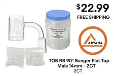 Banger TOB RB 90° Flat Top Male 14mm– 2CT | $22.99 + FREE SHIPPING