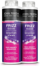 Frizz Ease Brazilian Sleek Frizz Immunity Smoothing Shampoo and Conditioner Duo 