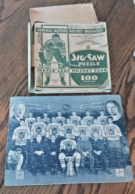 1931-32 Toronto Maple Leaf Hockey Puzzle Stanley Cup General Motors Complete Box