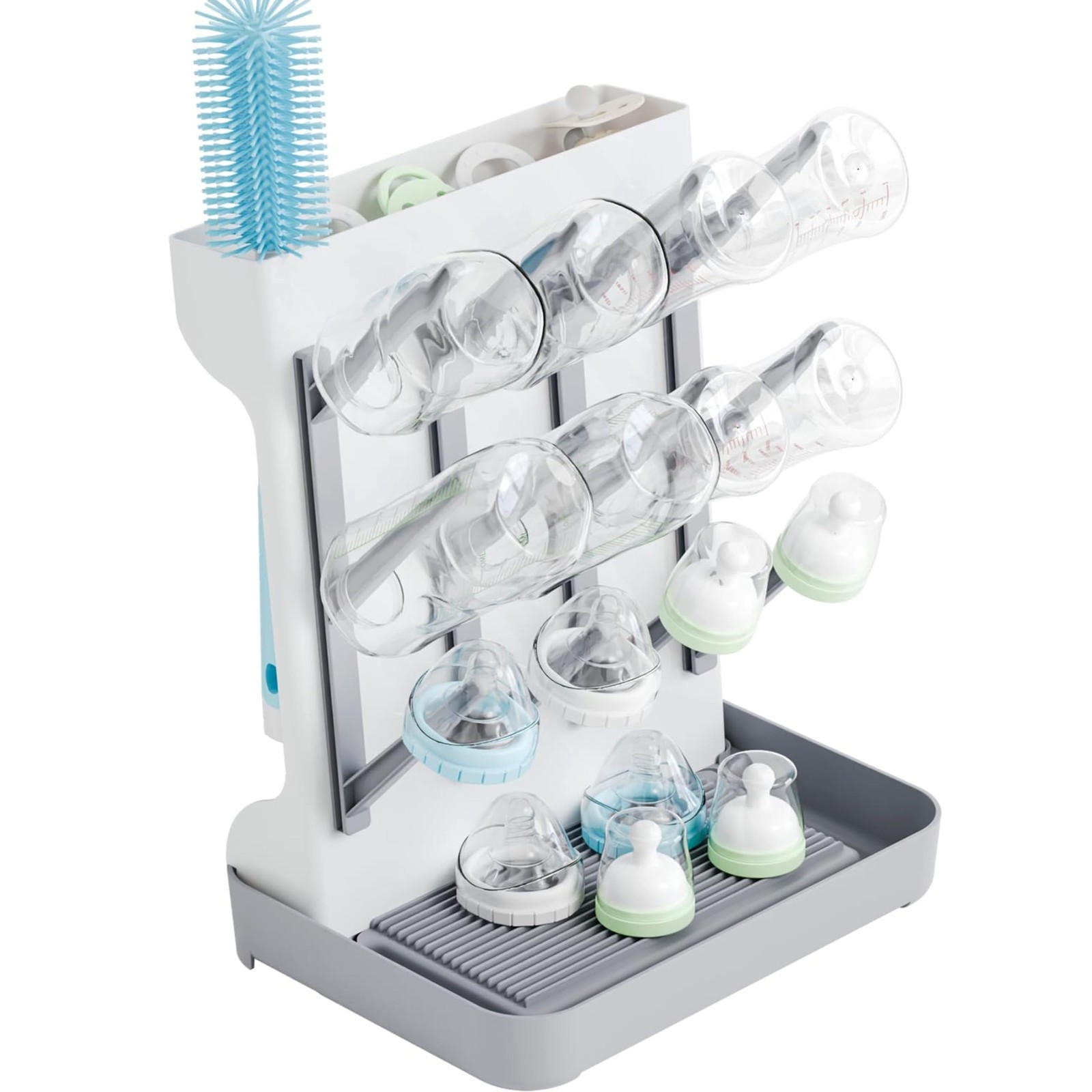 12pc Vertical Baby Bottle Drying Rack Space Saving Organizer