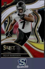 2023 Panini Select #296 Bijan Robinson Red and Yellow Prizms Die Cuts