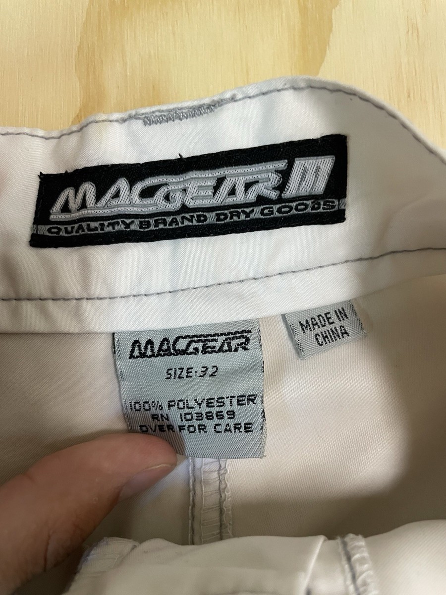 Macgear Pants Vintage Cargo White Adjustable Nylon Baggy Rave 90s