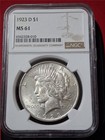 1923-D $1 Silver Peace Dollar NGC MS 61                                 #MF-3785 — photo 1